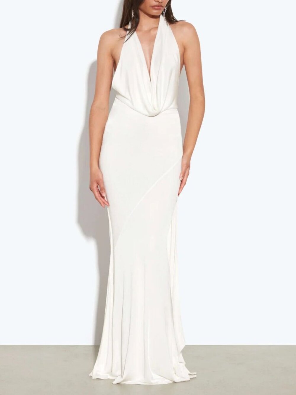 Rat & Boa Winona Cowl-Neck Self-Tie Maxi Dress In White Viscose - Size XXS - NWT